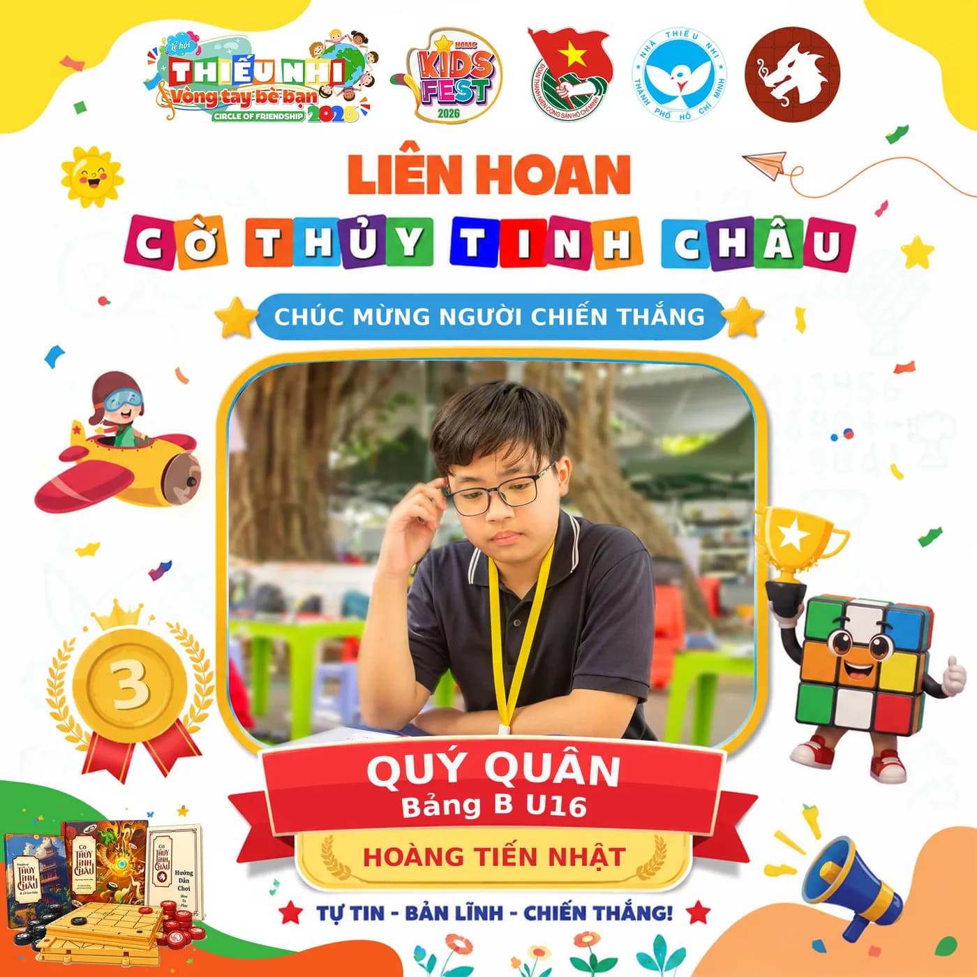 Hình ảnh Quý quân của Bảng B thuộc Liên Hoan Cờ Thủy Tinh Châu Kids Fest 2026 tổ chức tại Nhà Thiếu Nhi Thành phố Hồ Chí Minh.