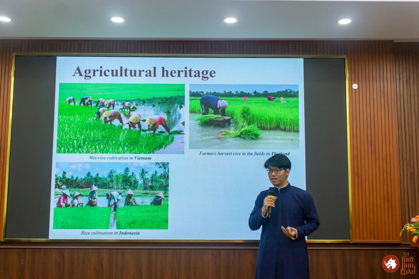 Hình ảnh phần trình bày của Co-founder Cờ Thủy Tinh Châu tại chương trình giao lưu văn hóa quốc tế đầy ý nghĩa tại Trường Đại học Khoa học Xã hội và Nhân văn, kết nối cùng đoàn công tác Kampong Glam CC (Singapore) và các bạn sinh viên Khoa Đông phương học.