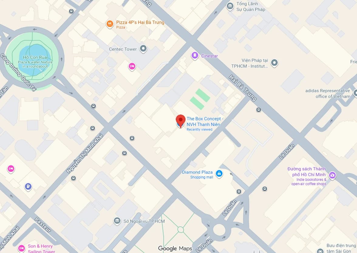 Bản đồ đến The Box Concept Nhà Văn hóa Thanh niên