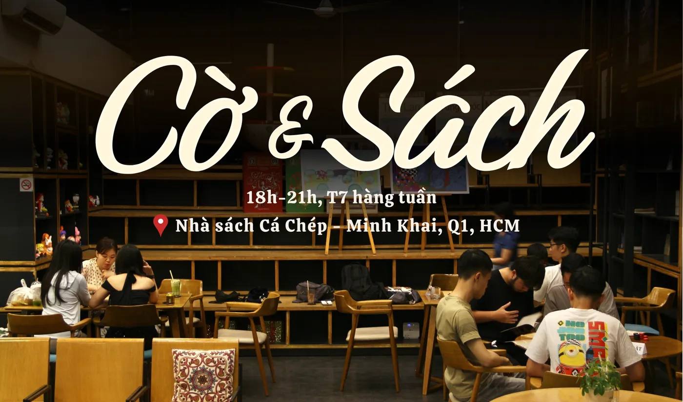 Hình chụp từ sự kiện Cờ & Sách: Cờ Thủy Tinh Châu tại Nhà sách Cá Chép