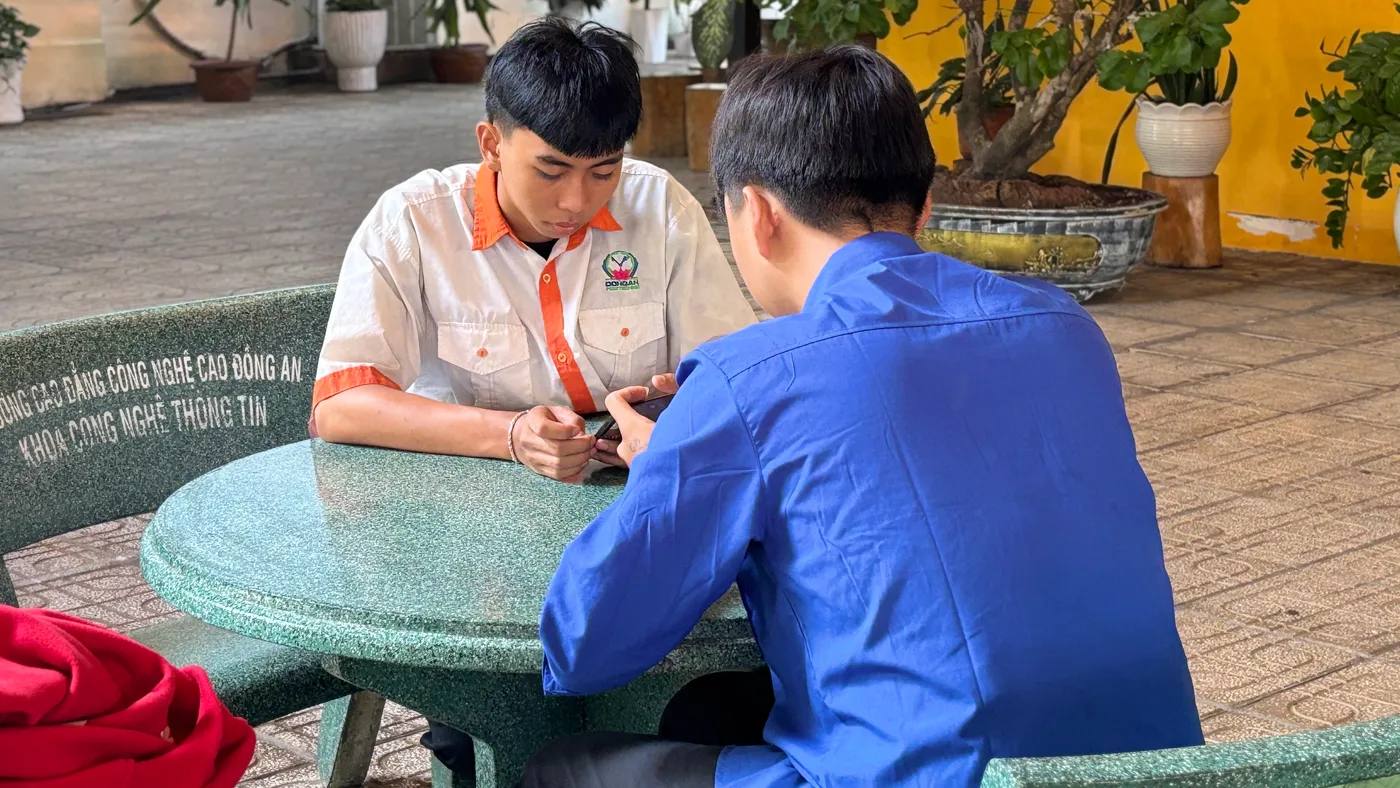 Hình chụp từ buổi Checkin giải đấu DKLT 28-6-2025 tại Trường CĐ Công nghệ cao Đồng An