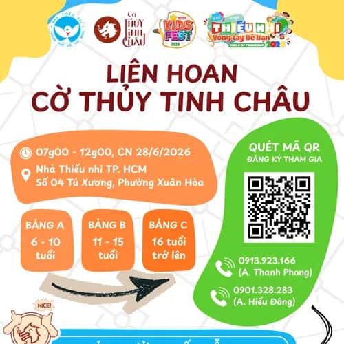 [GIẢI ĐẤU] Liên hoan Cờ Thủy Tinh Châu tại KidsFest 2026